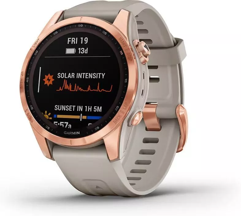Спортивные часы Garmin Fenix ​​7S Solar (розовое золото, черные)